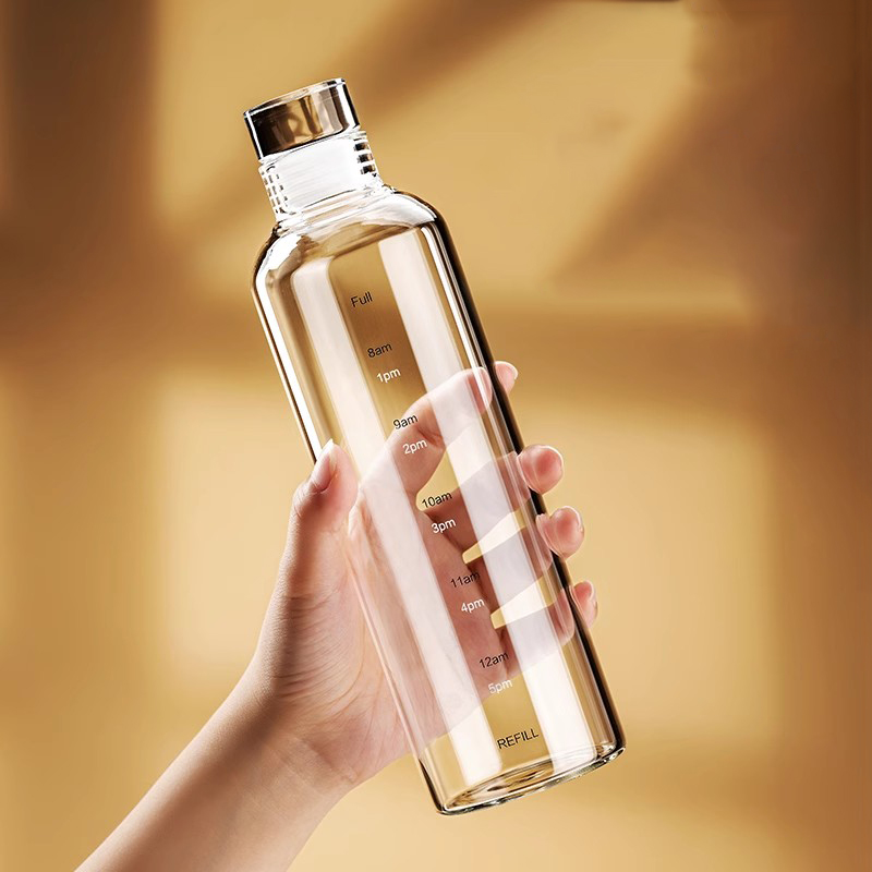 FOME 500/750/1000ml Zaman Ölçe - Outdoor Sport Glass Water Bottle incelemesi ve fiyatı